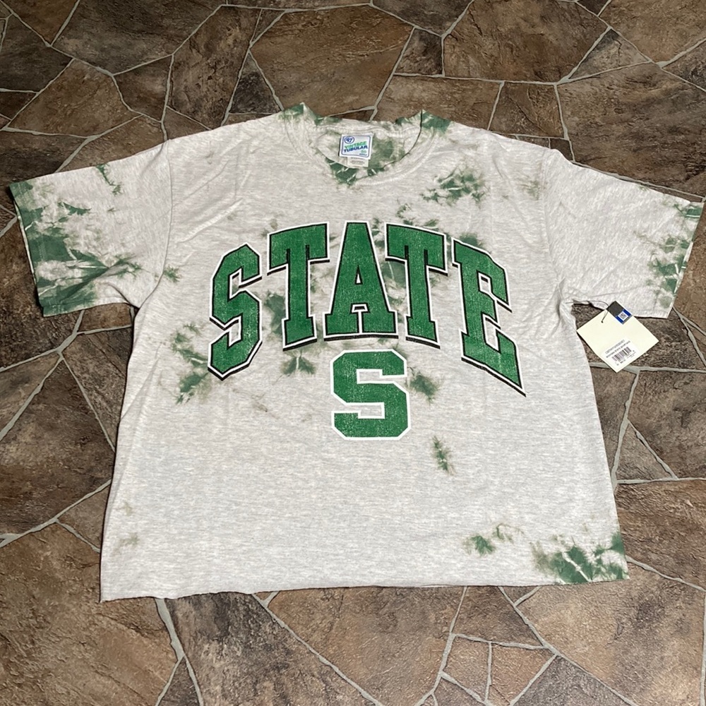 NWT Michigan State Spartans Tie Dye Effect Short Sleeve T Shirt